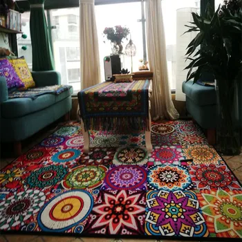 

American Style Art Flower Carpet For Living Room Bedroom Bedside Rugs Anti-Slip Floor Mat Doormat Fashion Kitchen Parlor Carpet