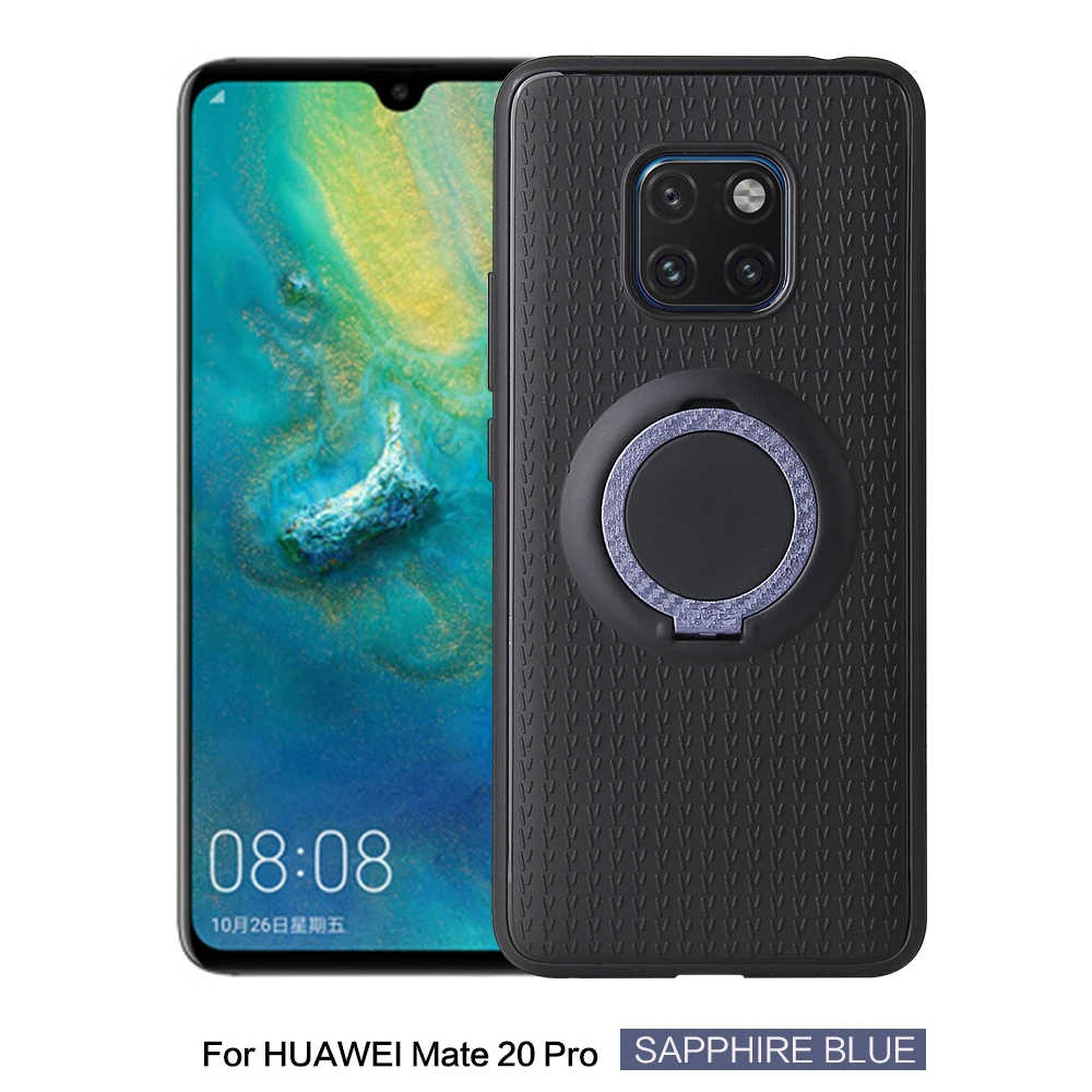 Роскошные 3 в 1 кольцо чехол с магнитным кронштейном для HUAWEI P30 P30pro Mate20 Mate10pro Mate20pro Mate20lite удобный автомобильный кронштейн cas - Цвет: Blue