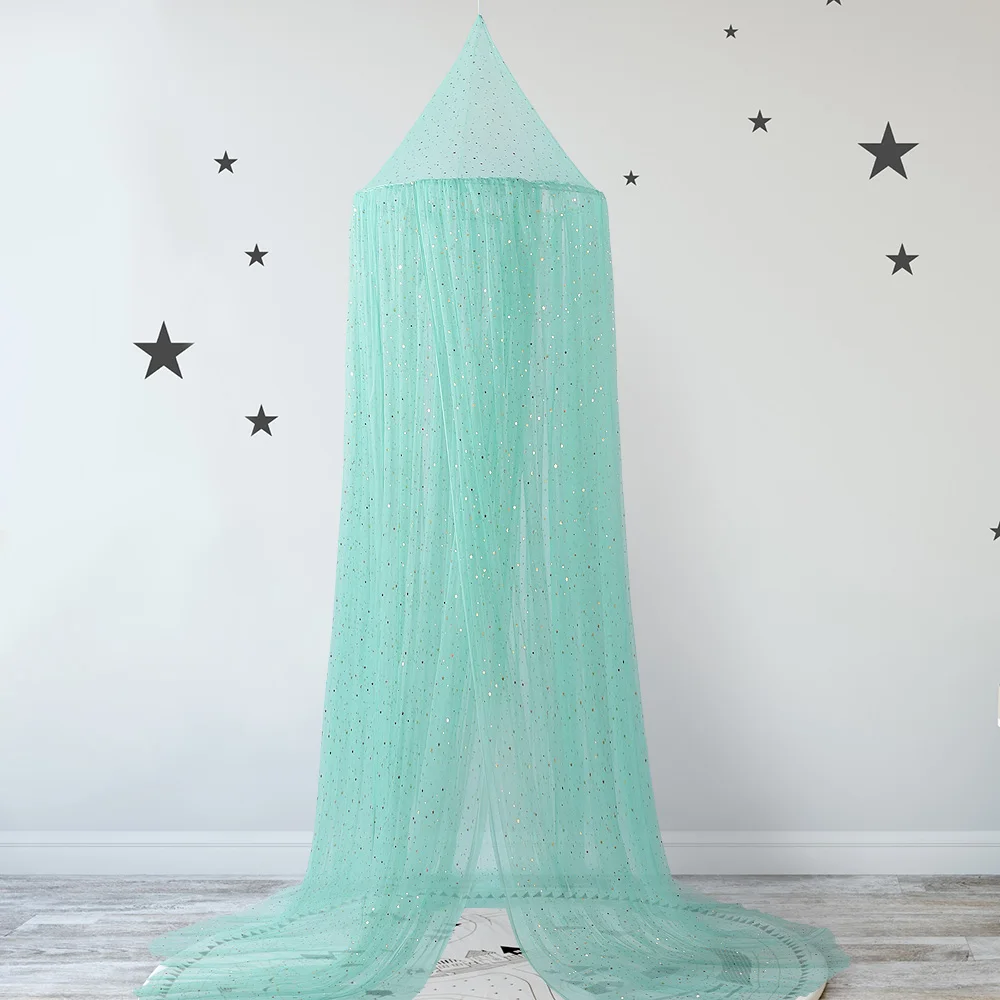 Lace Bed Canopy Mosquito Net Stars Hung Dome Mesh Princess Round Bedding Netting Play Tent | Дом и сад