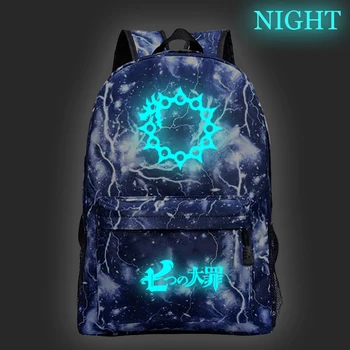 

Backpack for Teenager The Seven Deadly Sins Luminous Backpacks Boys Grils Back School Bookbag New Casual Daily Travel Rucksack