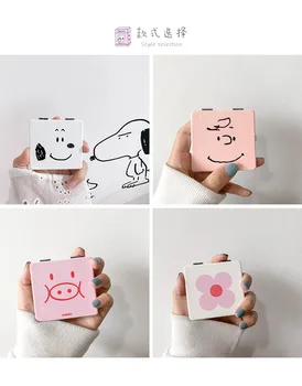 

1PCs Leather Print Mini Makeup Mirror Compact Pocket Mirror Portable Double-Sided Folding Cosmetic Mirror Women Gifts T0176