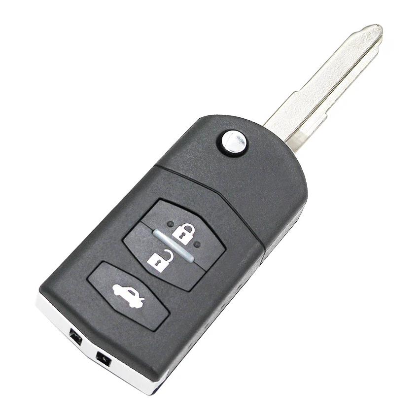 3 кнопки Складной флип дистанционный автомобильный смарт ключ-брелок 433 МГц с чипом 4D63 для Mazda Wings Rui M6 с нерезанным лезвием