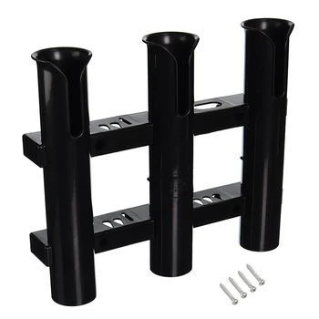 

Support Outdoor Durable Fishing Rod Holder Portable Lightweight 3 Tube Easy Install Boat Fishing Supplies