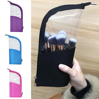 

Makeup Bag Pouch Stand-up Brush Holder Travel Organizer Transparent Portable Waterproof Cosmetic Bag HJL2019