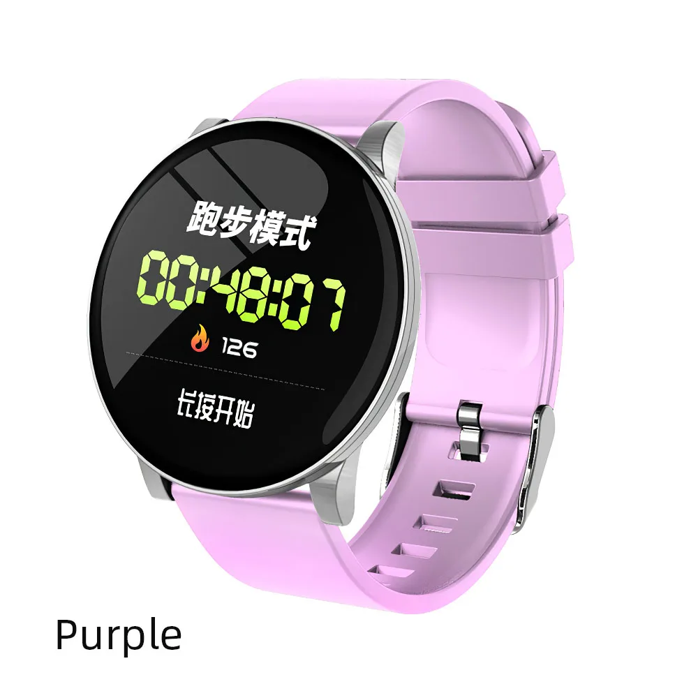 Purple Смарт-Браслет фитнес-браслет Цветной дисплей экран Смарт-часы кислородный сердечный ритм мониторинг реального времени Бег Спорт тонкий корпус - Цвет: Purple