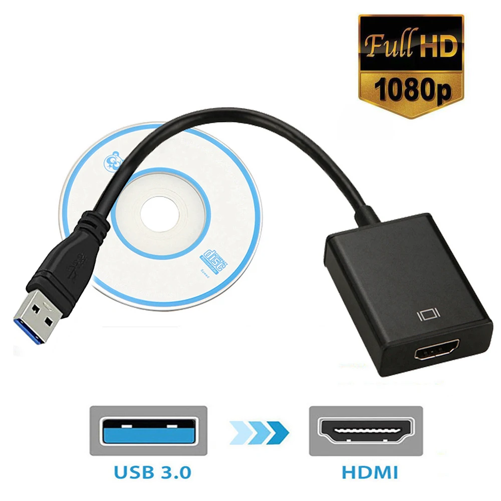 Внешняя видеокарта Кабель USB 3,0 к HDMI 1080P Кабельный адаптер-переходник USB3.0 HDMI мульти монитор дисплей переходник для HDTV