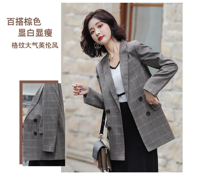 New Style CHIC Online Celebrity Suit Jacket Women's Korean-style Loose Casual Fashion Blazer Women's Hong Kong Style Retro