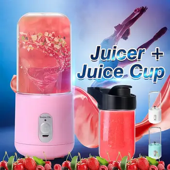 

260ml USB Rechargeable Portable Electric Portable Fruit Juicer with Juice Cup Outdoor Fruit Mixer Six Blade Mixing Machine