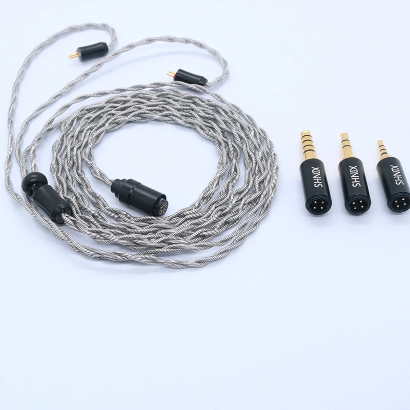 Fones de Ouvido Cabo de Atualização de Áudio Núcleos Grafeno Liga Prata Chapeado Fio Mmcx 0.78mm 2 Pinos Modular 4 - Image 3