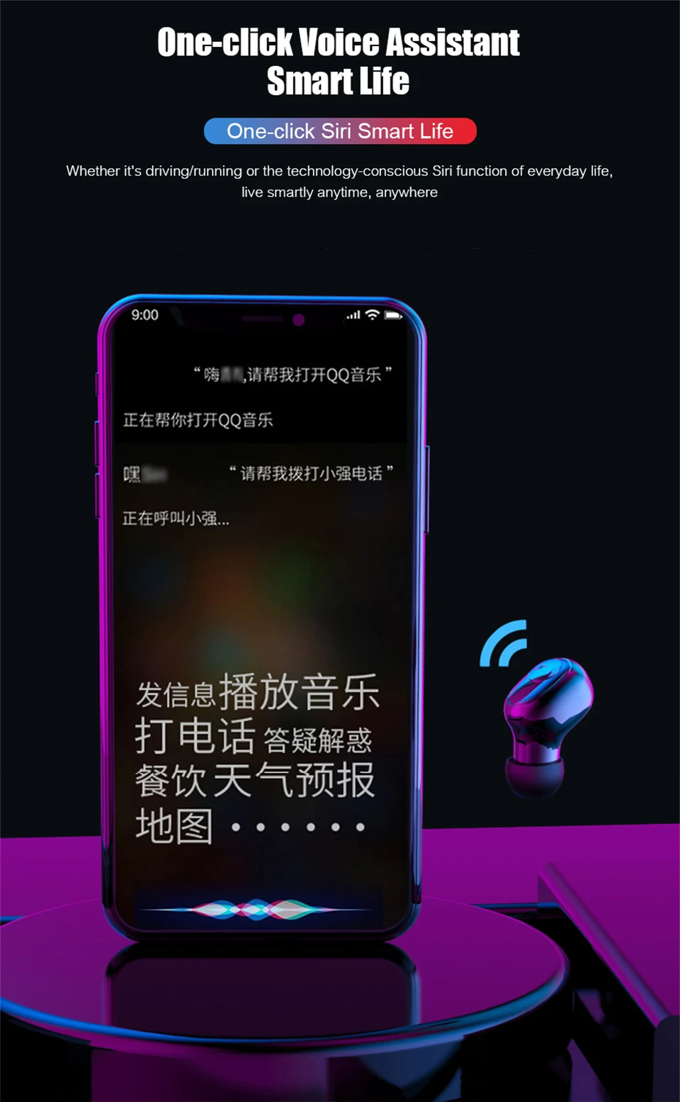 G6s TWS мини истинные беспроводные стерео бизнес наушники Bluetooth V5.0 шумоподавление Высокая чувствительность управление за рубежом