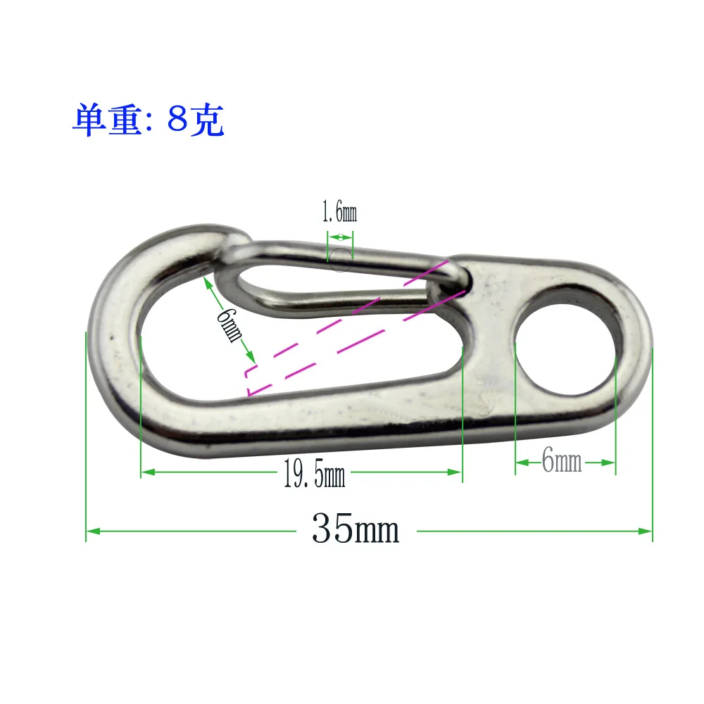 Поперечная граница для нержавеющей стали быстрый крюк dan xing gou крючок-карабин Скоба мини пружинный зажим Брелок