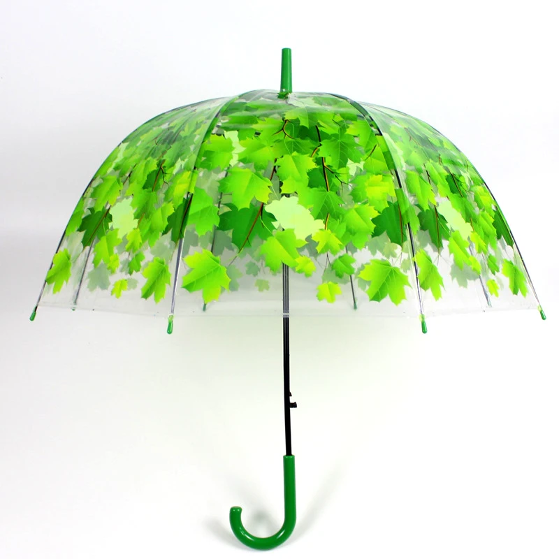 

Kids Umbrella Transparent Umbrella Rain Women Apollo Men Paraguas Cute Cartoon Leaves Crystal Girl Parasol for Children Fengqing