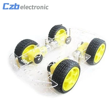 

1PCS Smart Car Kit 4WD Smart Robot Car Chassis Kits Car With Speed Encoder and Battery Box Diy Electronic Kit for Arduino