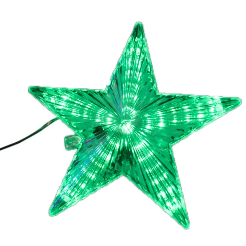 Светодиодный светильник на рождественскую елку, украшение в виде звезды, рождественской елки, украшения в виде звезд