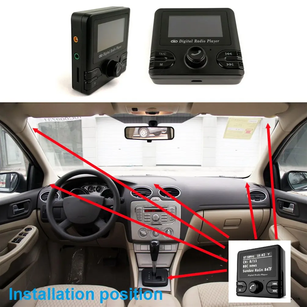 2," lcd Автомобильный DAB приемник тюнер fm-передатчик адаптер Антенна USB Plug and Play CT с автомобильным зарядным устройством