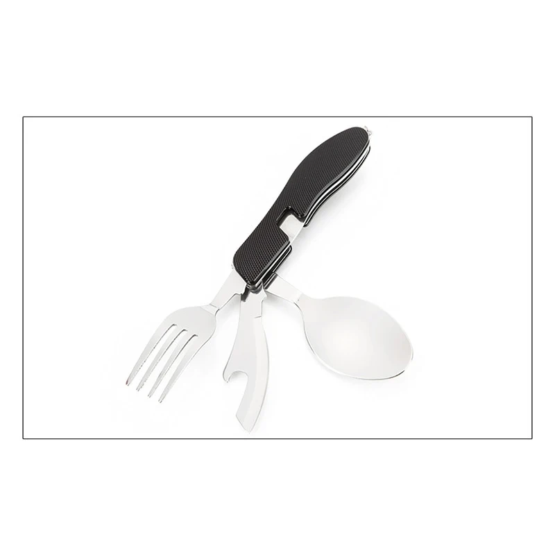 Многофункциональная походная посуда складная ложка вилка нож набор портативный