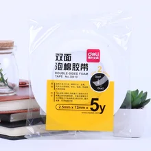 Deli 30410 Gelatin Sponge Double-sided Foam Adhesive(12 Mm* 5Y) Double Sided Tape Strong Foam Glue