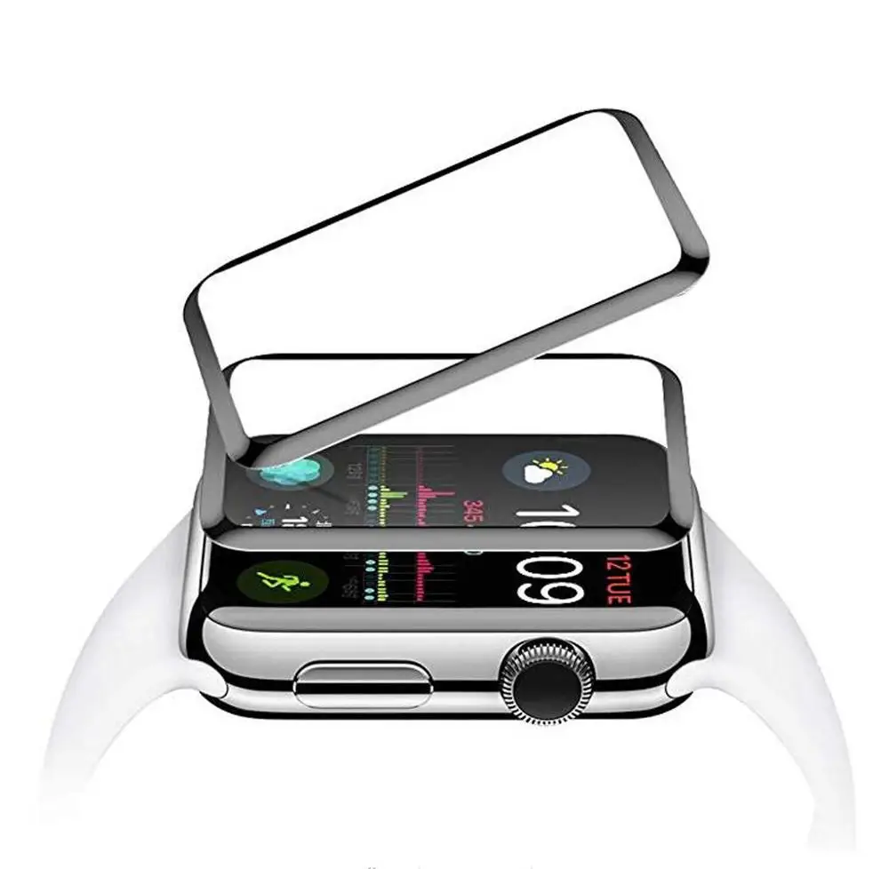 Комплект из 2 предметов для Apple Watch4/3/2/1 анти-пузырь, устойчивое к царапинам крышка 3D защитный SoftFilm для наручных часов Apple Watch 38 мм, 40 мм 42 44 мм s10 - Цвет: 42mm
