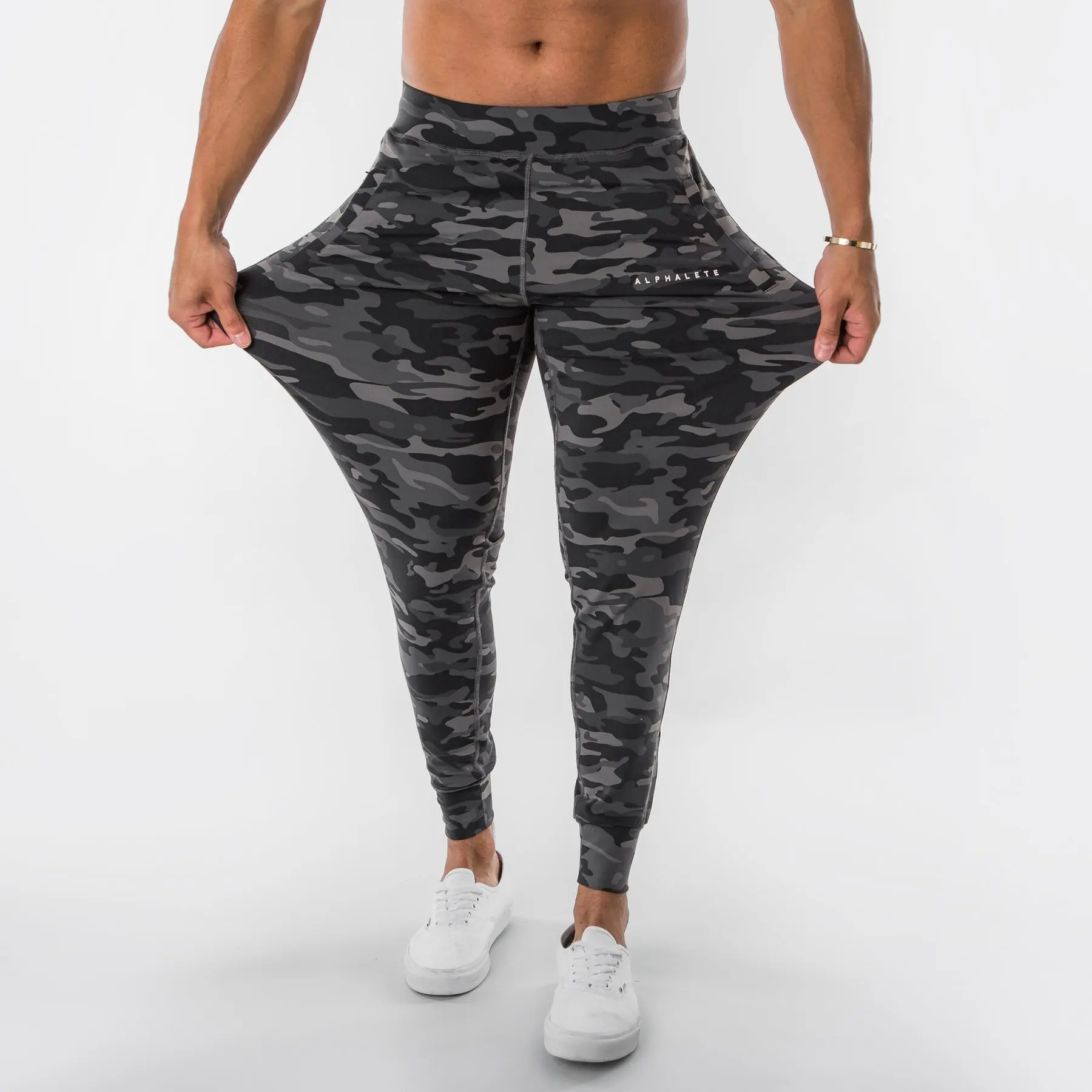 

Spring and Autumn Men's Fitness Sports Casual Training Pant Running Squat Iron Elastic Slim Camouflage Trousers Fitness Pants