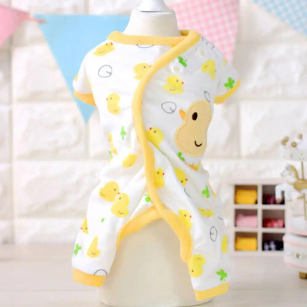 HobbyLane Cute Printing Cotton Pet Dog Four Feets Coat Pajamas - Цвет: yellow