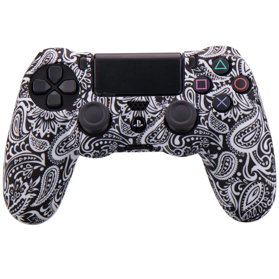 PS4 контроллер силиконовый чехол водонепроницаемый печать цветы защита для кожи Игровая приставка Сони 4 PS 4 Dualshock 4 геймпад
