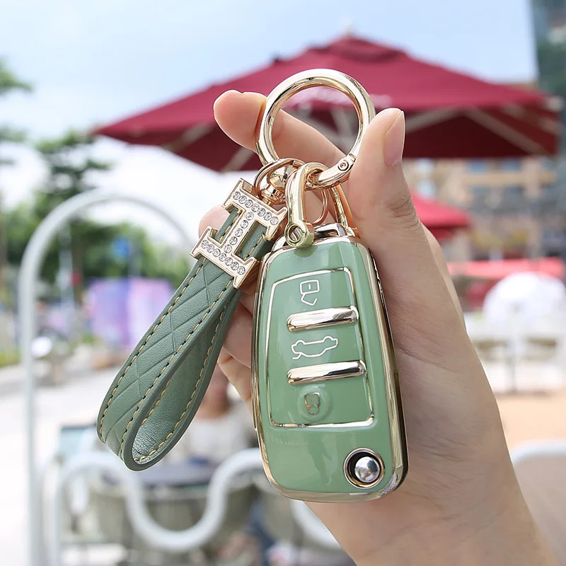 Custodia per chiave auto in TPU per Audi A3 A4 A5 A6L C6 8L 8P B6 B7 B8 C6 RS3 Q3 Q7 TT 8L 8V S3 portachiavi Shell Bag Protector Cover chiate/telecomando per - Hca59b9ad0f3548b8baac9480f4b0e3eeH