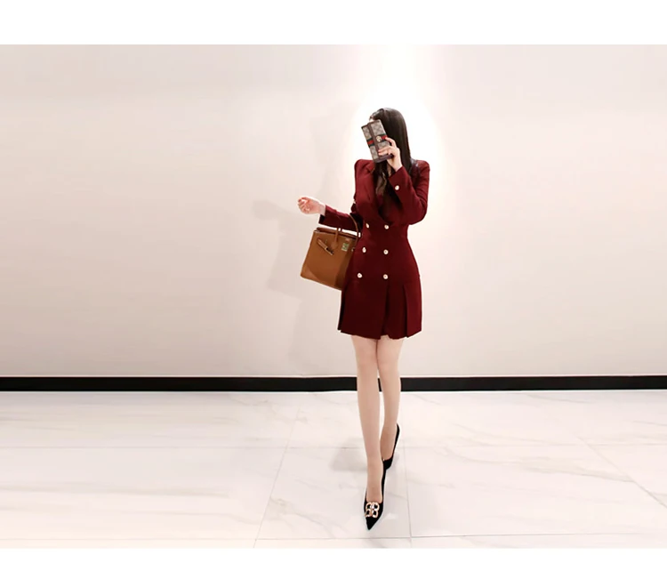 Новое корейское издание Профессиональный OL темперамент двубортное культивировать свою мораль платье модный блейзер для женщин