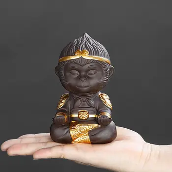 

Chinese Purple Clay Kung Fu Tea Set Monkey King Tea Pet for Home Decoration Tea ceremony Purple clay accessories