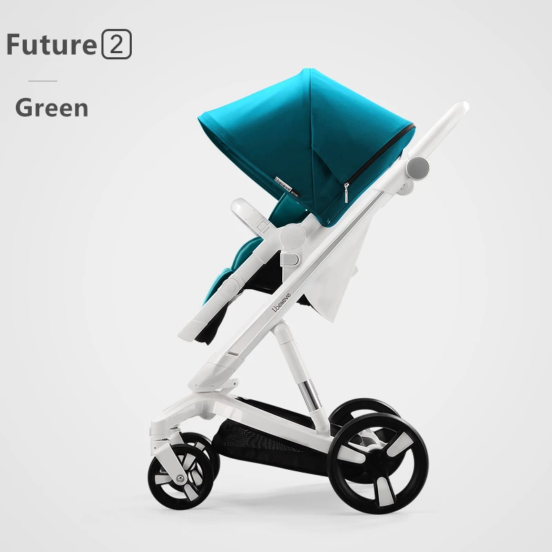 Green Умная тормозная система красивый пейзаж для детей коляска 3 в 1 Горячая мама розовая коляска реверсивная портативная детская тележка дорожная коляска - Цвет: Green