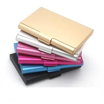 

5pc Aluminum alloy Card Case Women Men Business Social Metal Holder Creative Purses ID Credit Card Wallet storage box organizer
