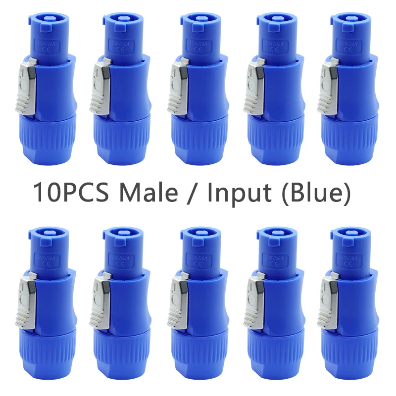 M(10blue) 10 шт. ROHS/CE Мощность con Высокое качество 3PIN NAC3FCA мужской/женский Мощность con 20A/250 В AC Разъем питания Динамик адаптер - Цвет: M(10blue)