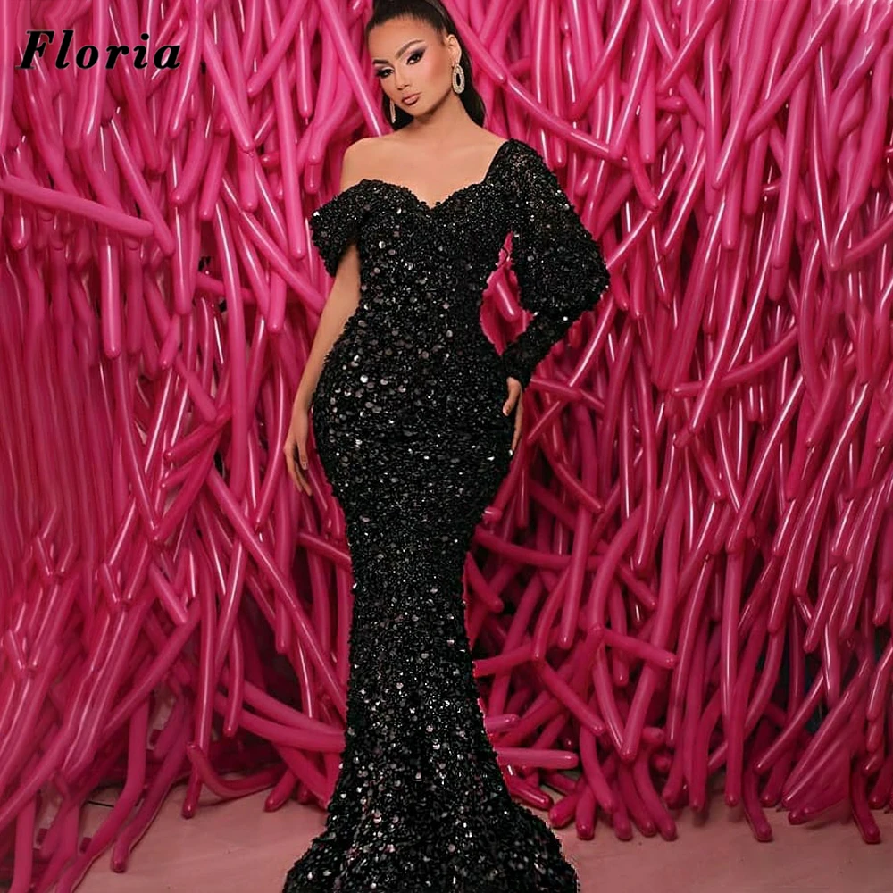 party gown for women Floria 2022 Custom Made Dubai Long Mermaid Party Dress Beading Crystals Formal Long Evening Gowns Middle East Women Prom Dresses long formal dresses