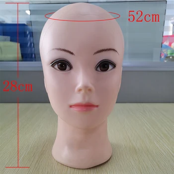 

Bald Training Head Mannequin Soft PVC Female Wig Head Wigs Making and Display Doll Head with a Free Clamp