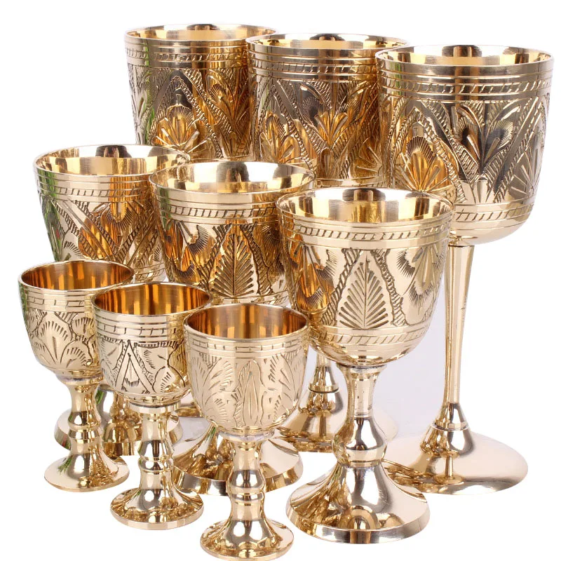 Бокалы из чистой латуни винный бокал Классическая винная чашка ручной работы