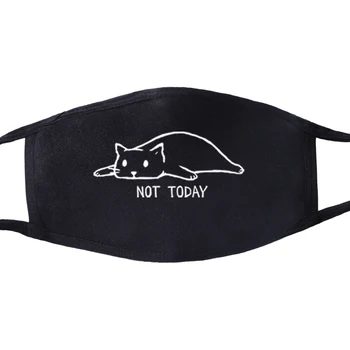 

1pc Girls White Cute Anime Kaomoji-kun Cat Not Today Emotiction Mouth-muffle Kawaii BTS Anti-Dust Face Mask
