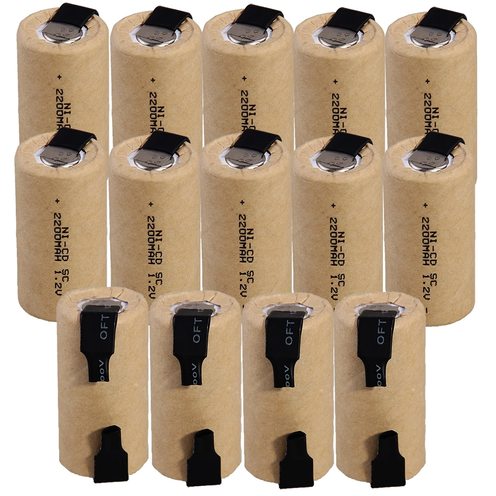 TF карта с фактическим объемом! 14 шт SC батарея 1,2 V NICD 2200mah батареи для электрических сверл электроинструментов цвет случайный