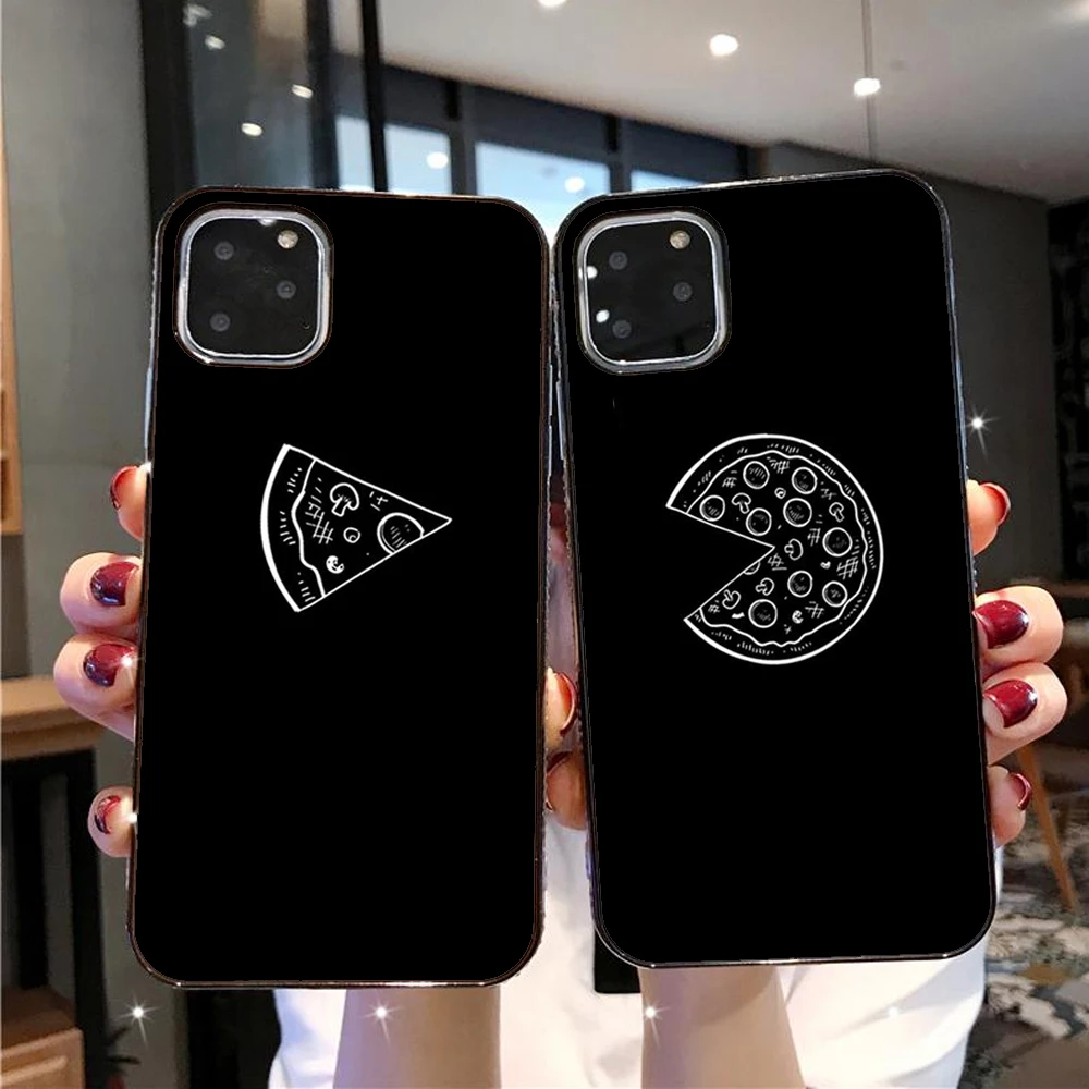 

Funny Pizza Best Friends Cell phone power affects mood Case For iPhone XS MAX XR 11 Pro 7 8Plus Couple Soft Cover Funda Shell