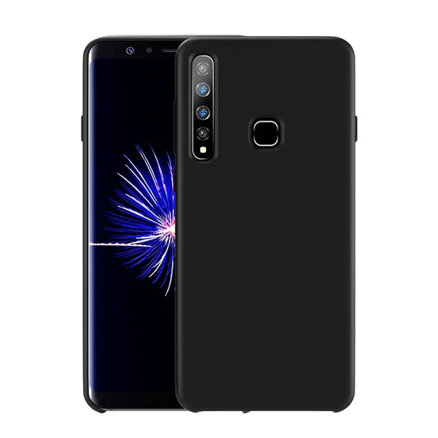 Черный Для samsung A8 чехол жидкий силиконовый мягкий защитный чехол для samsung Galaxy A9 A8 A7 Plus чехол A70 A50 чехол - Цвет: Черный