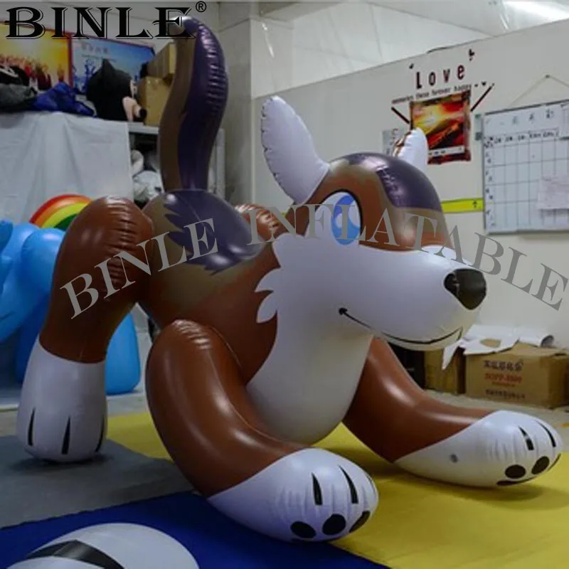 Custom cute giant inflatable wolf model air sealed pvc cartoon toy for outdoor advertising 2