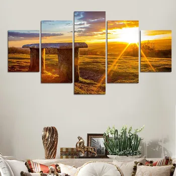 

5 Pieces HD Print Modern Sunshine Scenery Wall Painting Warm Home Decorative Art Picture Paint On Canvas HD Prints For Home
