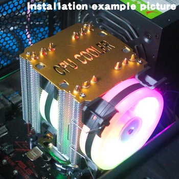 

Stamped double tower colorful lights 6 copper tube CPU radiator 3 PIN 775 1155 1366 2011X79 desktop computer motherboard CPU fan