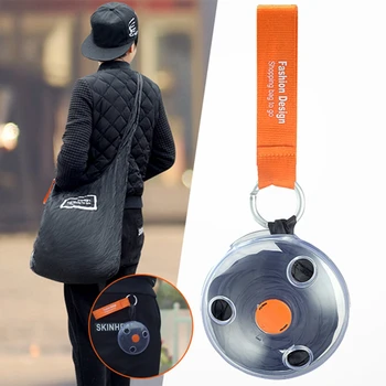 

New Fashion Shopping Bag Portable Mini Round Storage Case Bag Reusable Storage Grocery Bags Tote black