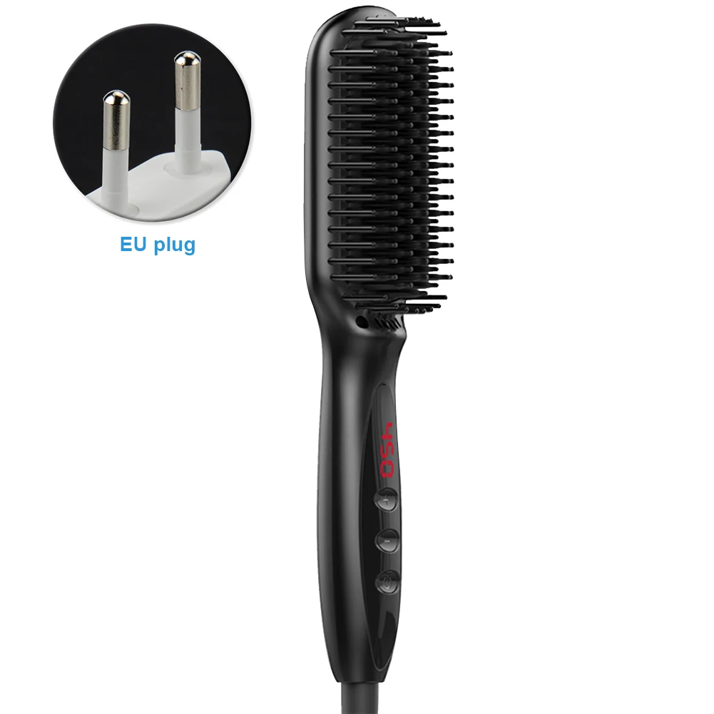 

Hair Straightening Brush Auto Electric Anti Static Ceramic Heating Beard Professional Styling Comb Multifunctional Negative Ion