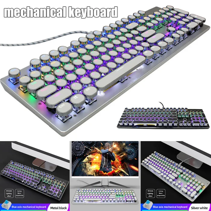 Механическая проводная клавиатура с 104 клавишами, игровая клавиатура с подсветкой для ноутбука VDX99