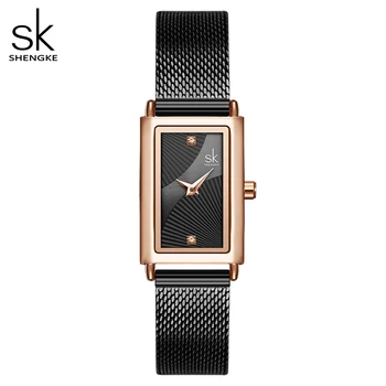 

Fashion Designer Ladies Watch Shengke Women Watches Luxury Brand Rectangle Quartz Gold Wrist Watch Luxury Gifts For Women Dress