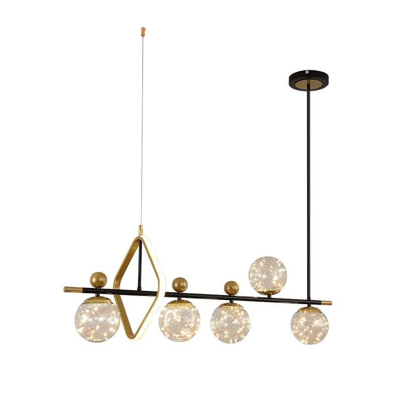 

Nordic Restaurant Pendant Light Luxury Magic Bean Starry Modern Dining Room Bar Counter Long Glass Luminaires Loft Lighting