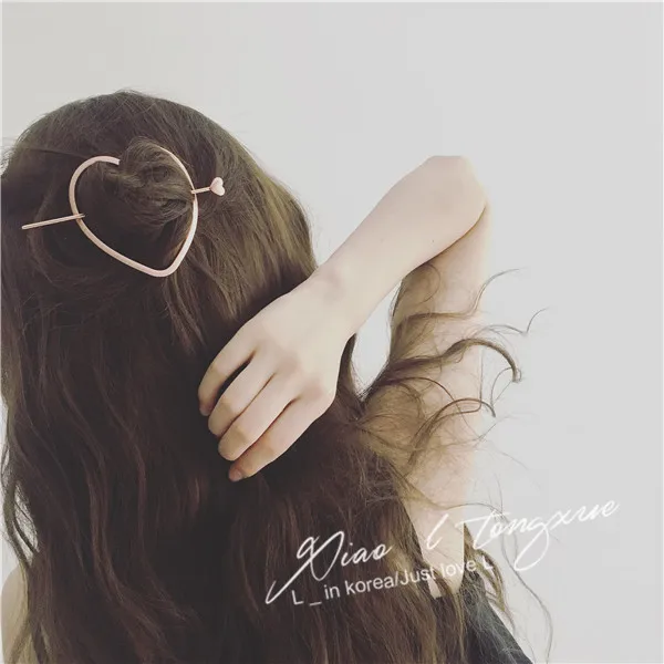 Versatile South Korea Star Heart Barrettes Hairpin Exaggeration Hairpin Head Accessories Hairpin Ponytail Hairpin Up-do Hair Acc