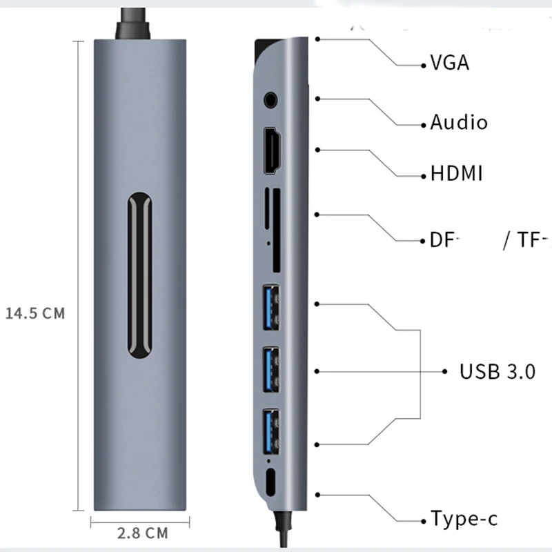 Baolyda HDMI VGA адаптер 9в1 usb type C к HDMI 4K для samsung Dex станция для Galaxy S10/S9/S8 Note 9/8 USB C док-станция для MacBook