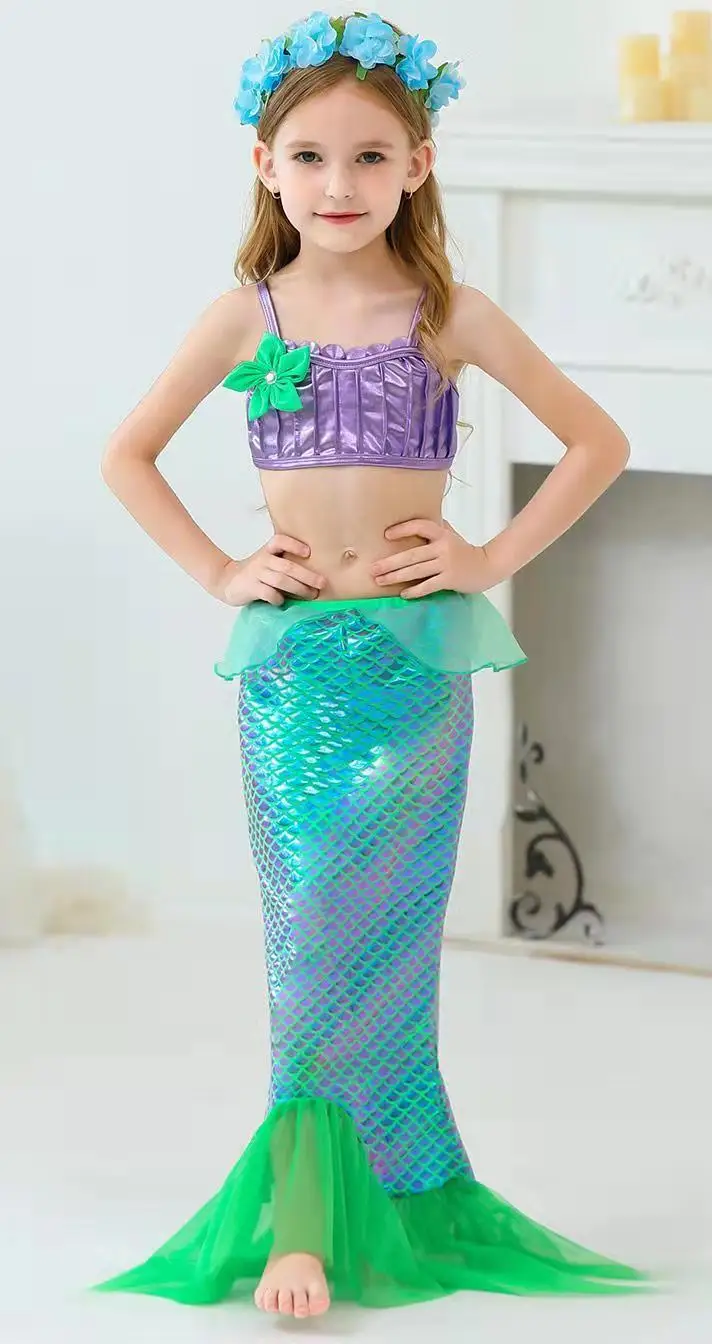 Little Mermaid Ariel Princess Girl Dress Cosplay Costumes For Baby Girl Mermaid Dress Up Sets Children Birthday Party Clothing baby dresses for wedding