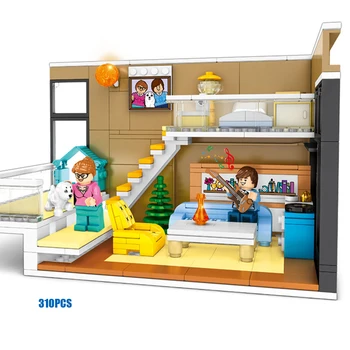 

Create City Mini street view building block Nordic home decoration scene model education bricks family figures toys for gifts